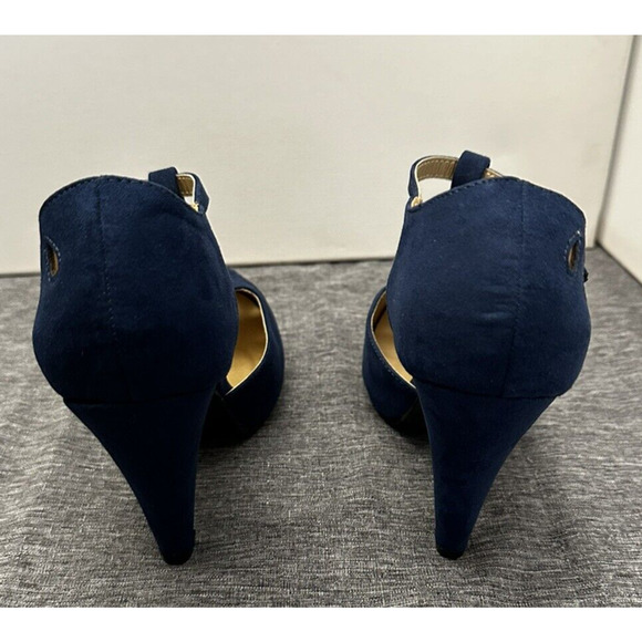 Modcloth T Strap Heels 9 Black Pump Refreshed Zest Retro Ankle Strap Cutout - Picture 5 of 8